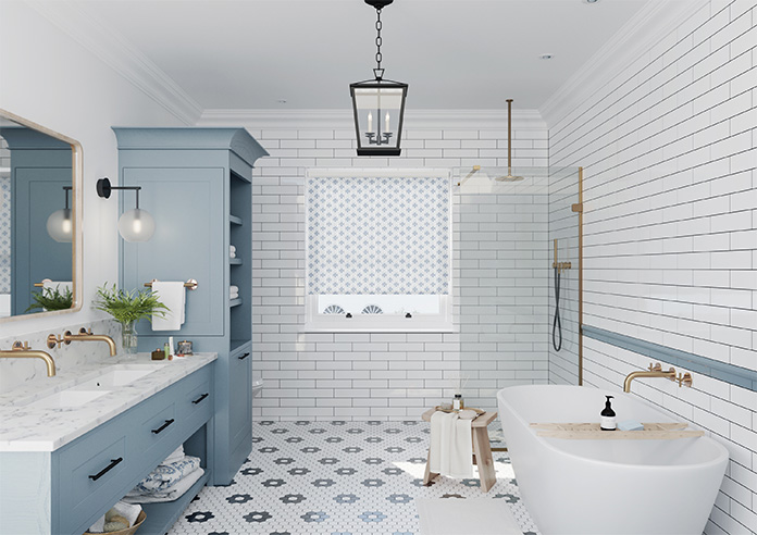 Batik Tile, Parisian Blue - Twist&Fit Roller Blind - Image 8
